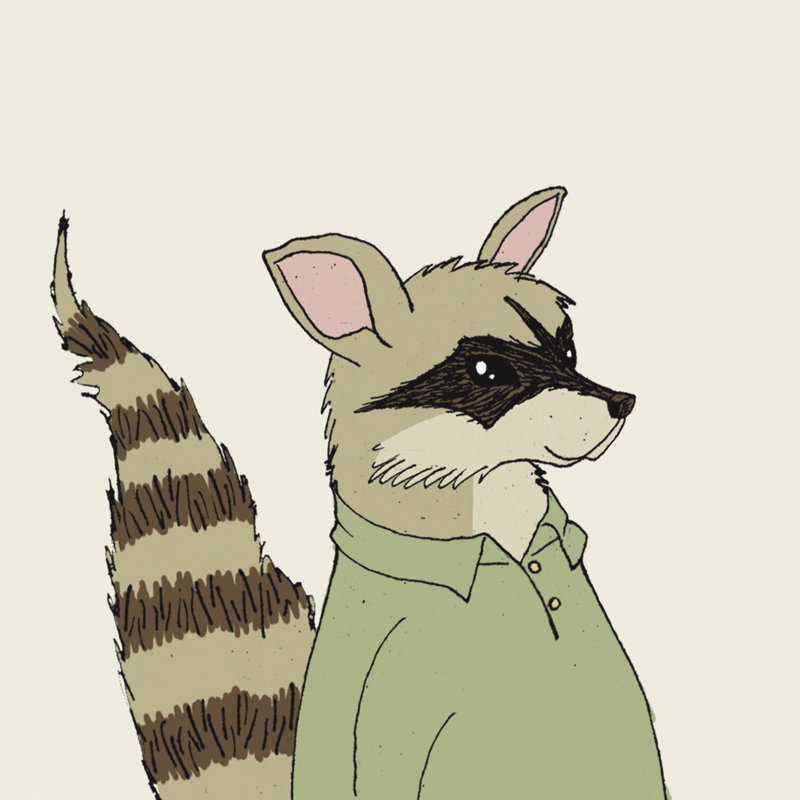 Raccoon On Cream by Wild Apple Portfolio - Wrapped Canvas Art Prints, 30cm H x 30cm W x 3.8cm D