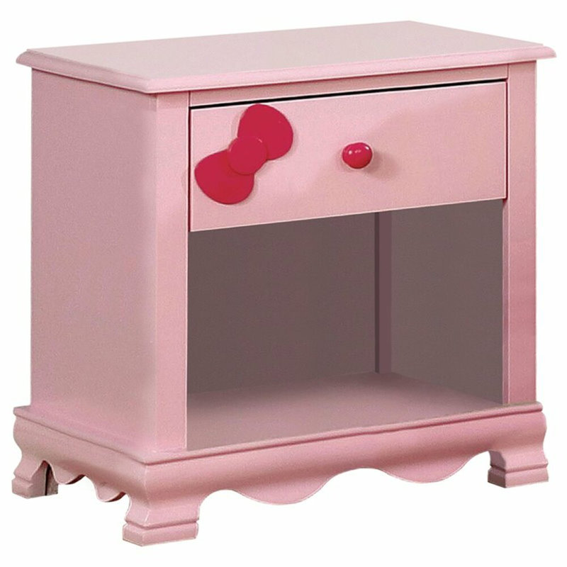 Eiler 19'' W Solid Wood Nightstand, Pink