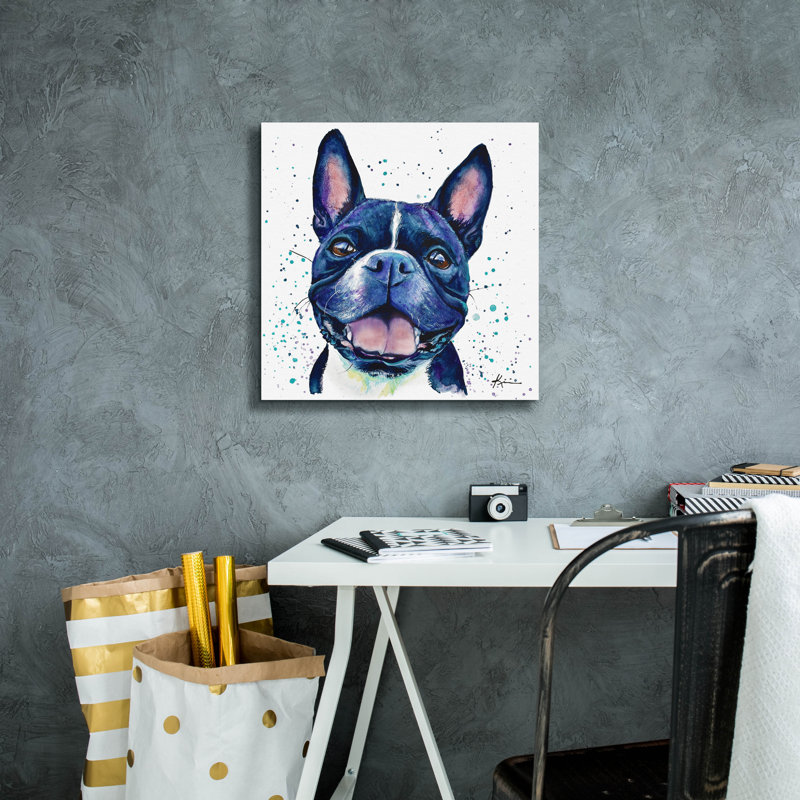 Art mural sur toile Winston Porter «Rainbow Dogs Boston Terrier» par Lindsay Kivi, H 18 po x l 18 po x P 0,75 po