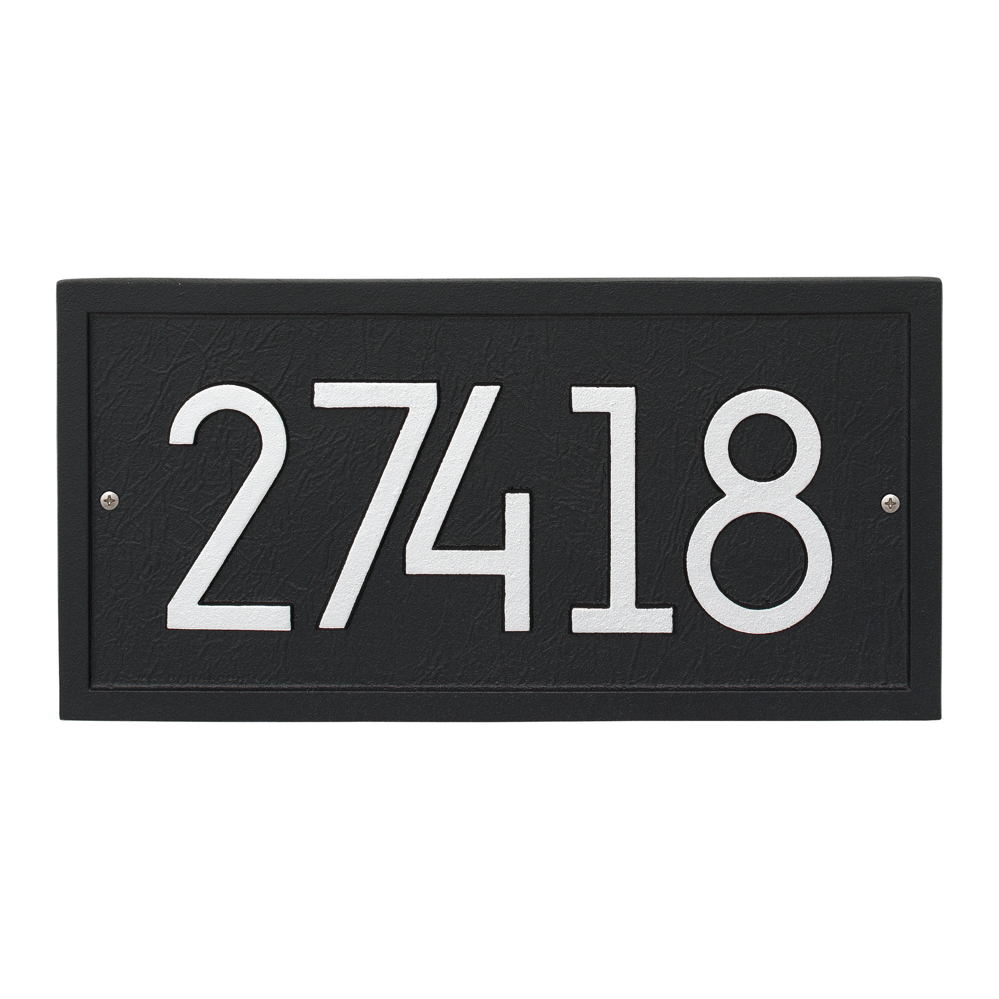 Modern Address Plaque, Black/Silver, Yes