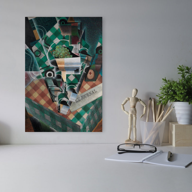 Still Life With Checked Tablecloth, 1915 Abstract Contemporary Wall Art Print by Juan Gris - Wrapped Canvas Print