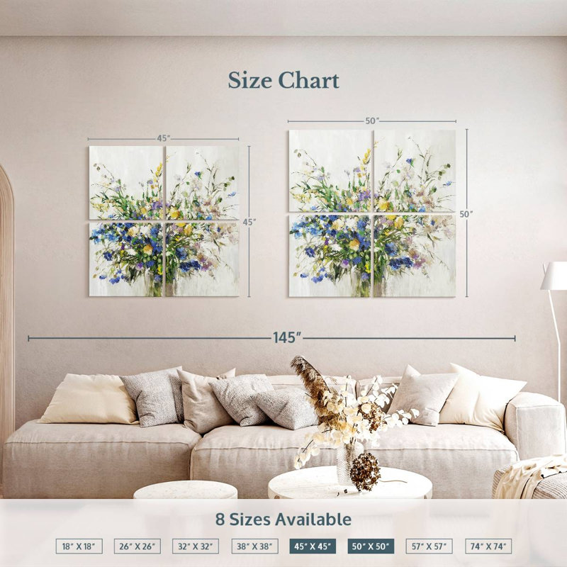 Harnek Wild Flower Bouquet, 45'' H x 45'' W
