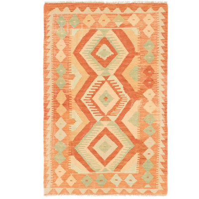 Tapis en laine rouge/beige 2 pi 9 po x 4 pi 3 po one-of-kind main-noué la Elland