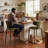 Upholstered Counter Stool with Metal Legs-120358056