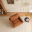 Fauteuil rembourré épais avec base en métal solide, fauteuil simple confortable, fauteuil d'appoint pivotant-568907714