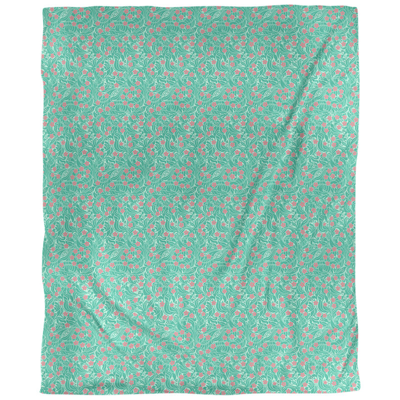 Tissu de tourbillon, Vert et rose, L 58 po x l 36 po, Faux lin