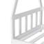 Cadre de lit au sol, lit en bois Montessori, lit maison pour filles, lits de tente, blanc avec garde-corps
