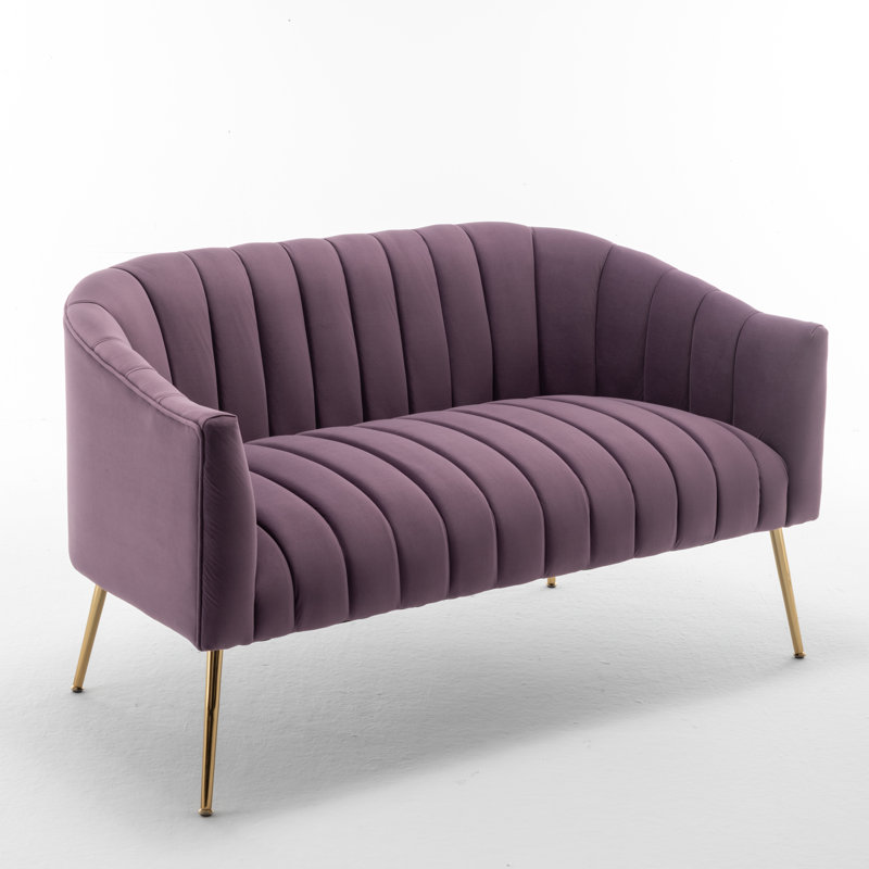 Murrow 50.6'' Velvet Loveseat, Purple Velvet