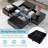 Unique Design Coffee Table with 4 Hidden Storage Compartments, Square Cocktail Table with Extendable Sliding Tabletop, UV High-gloss Design Center Table for Living Room, 31.5"x 31.5"-780425936-780425939