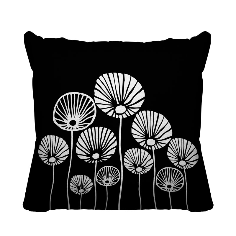 Coussin décoratif intérieur / extérieur Huber, L 19 po x H 19 po, Noir