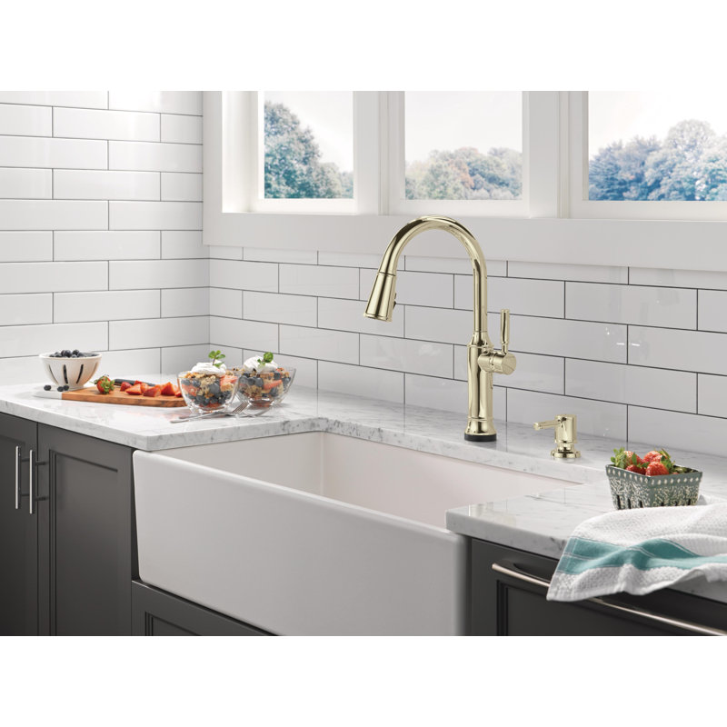 Robinet d'évier de cuisine avec technologie sans contact Renaldi Touch2O, Nickel poli Lumicoat
