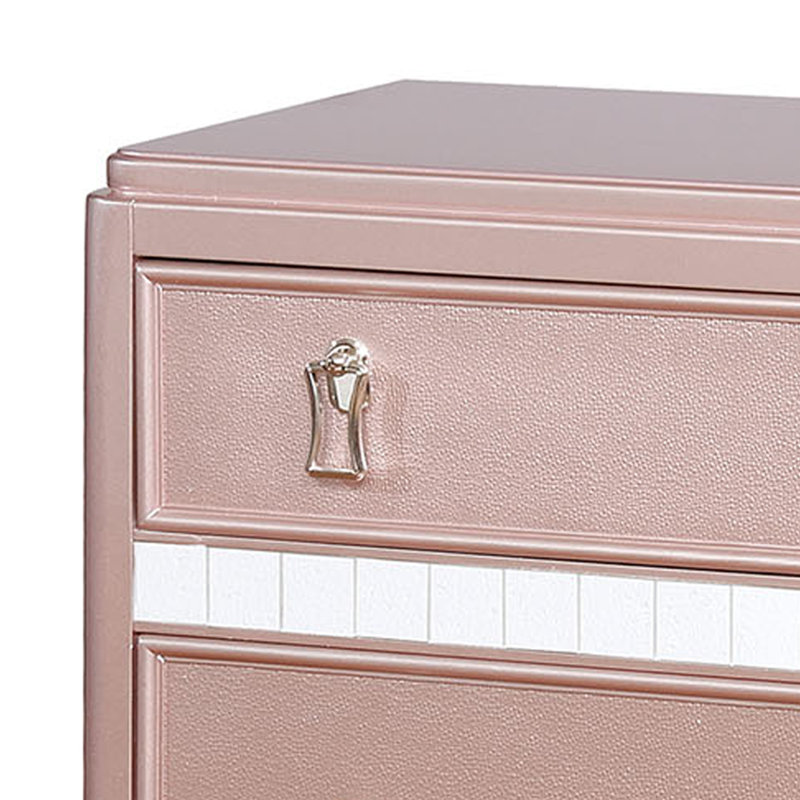 Vondrell 28'' W Solid Wood Nightstand, Pink