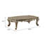 Table basse, plateau en marbre et champagne