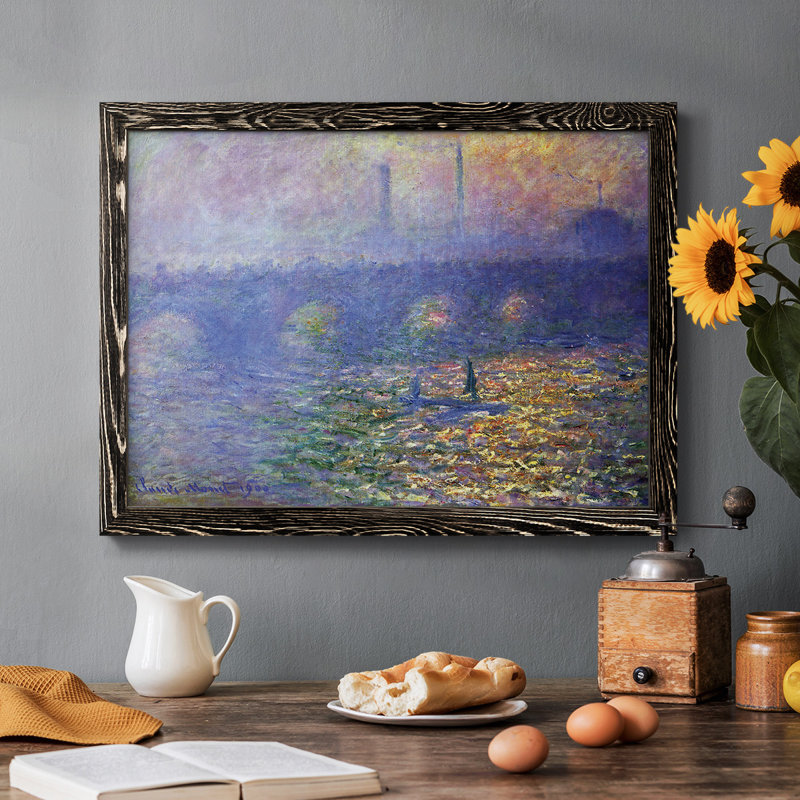 Waterloo Waterloo par Monet, reproduction d'art sur toile, H 22 po x l 32 po x P 1,5 po, Noir
