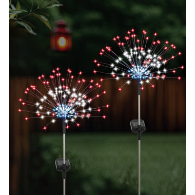 Ensemble de deux piquets de jardin en métal et acrylique 28 pouces Americana