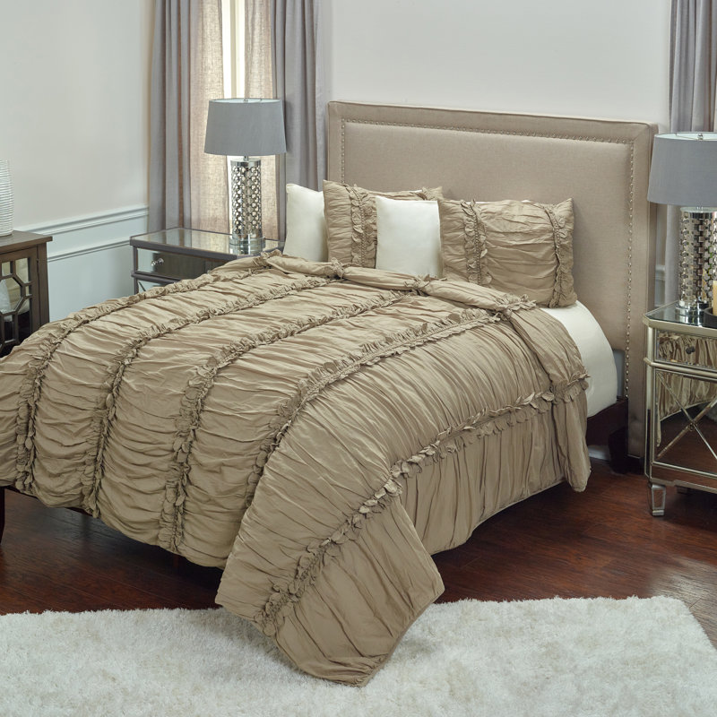 Clementine Traditional Cotton Quilt, King, Khaki