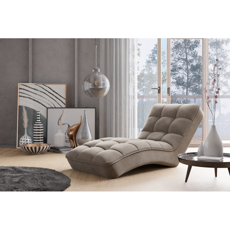 Tommy-Lee Upholstered Chaise Lounge, Beige