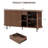 63" Sideboard Buffet Cabinet With Large Drawer, Storage Buffet With Tambour Sliding Door & Adjustable Shelf-1503895223
