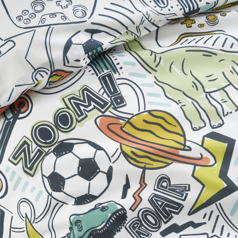 Bedlam Doodle Zoom Duvet Cover Set Multi, Single Bed (140 x200 cm)