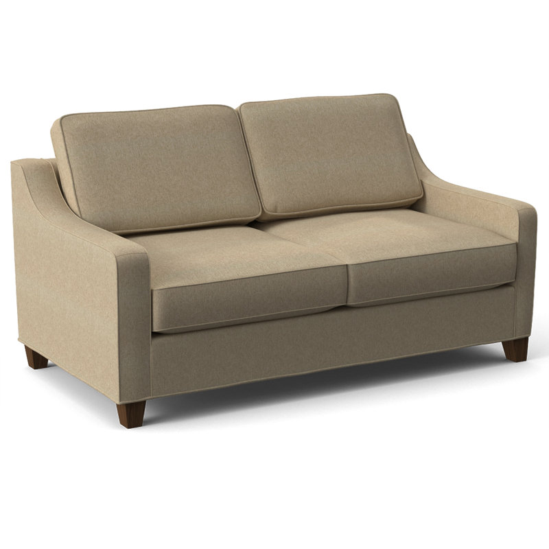 Clark 74" Square Arm Sofa Bed with Reversible Cushions, Montana Walnut, Dorset Taupe, Hybrid