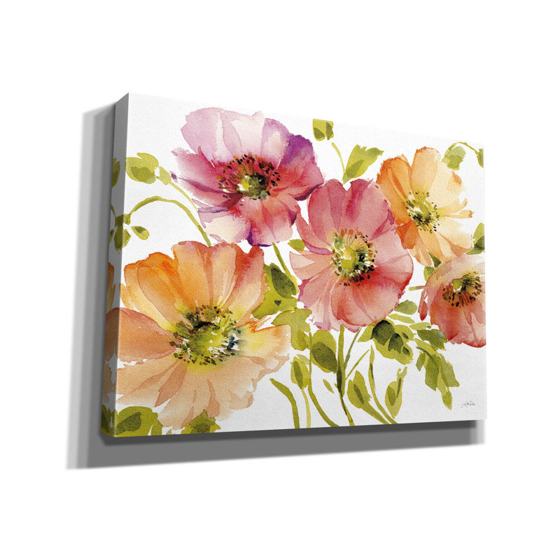 «Autumn Poppies» par Katrina Pete, art mural sur toile, H 40 po x l 54 po x P 1,5 po