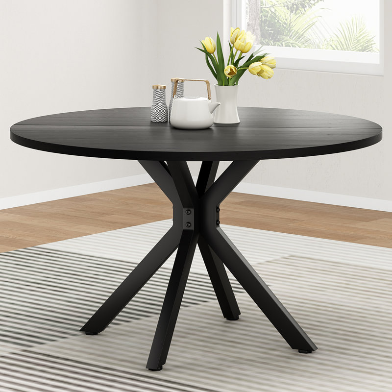 Beech Round Dining Table, Black