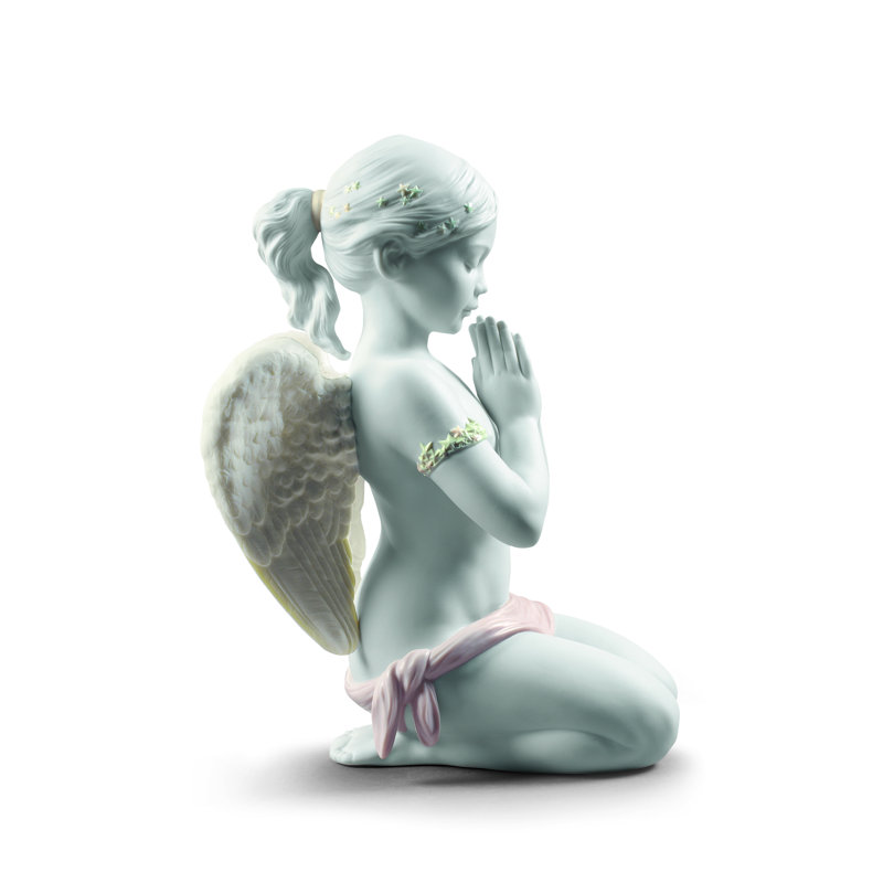 Heavenly Valencia Porcelain Angel Figurine in Painted Finish