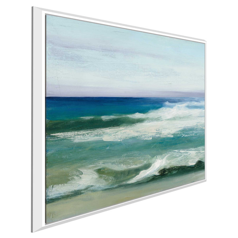 «Azure Ocean II», reproduction sur toile, H 39,5 po x l 39,5 po x P 2 po, Cadre flottant blanc