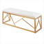 Banc d'entrée en velours blanc à deux places Glam
