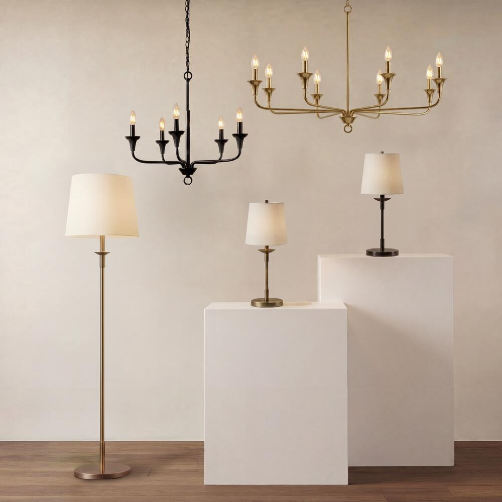 Charter 63" Dimmable Floor Lamp, Antique Gold