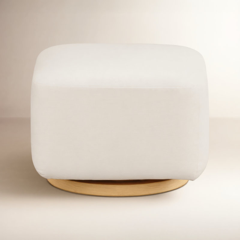 Kiwi Gliding Ottoman, Cream Polyester Blend, Natural