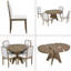 Ensemble de table de salle à manger extensible vintage pour 4 à 6 personnes avec 4 chaises rembourrées, ensemble de table de cuisine rustique de 42 à 58 pouces avec finition patinée et pieds croisés robustes-927470565