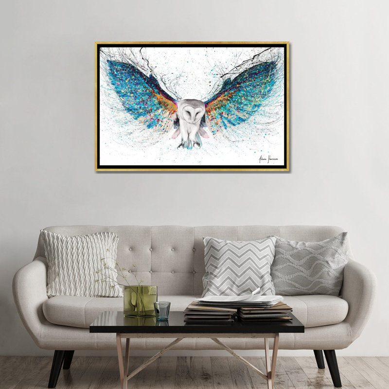 «Opulent Night Owl» par Ashvin Harrison - impression d'art graphique, Sans mat, H 32 po x l 48 po x P 1,5 po