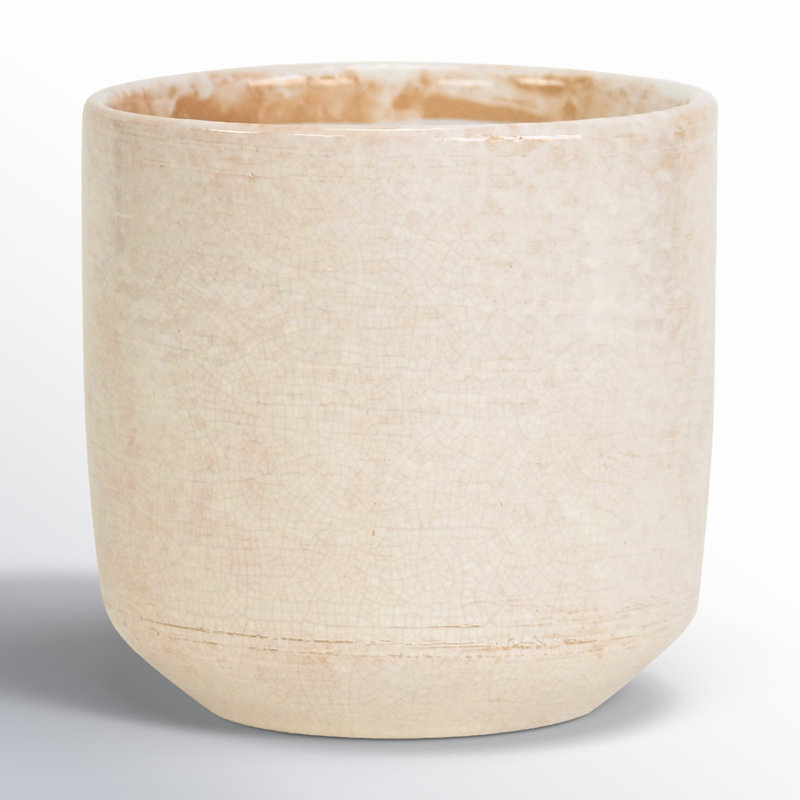 Pot à fleurs en céramique Sia, H 5,5 po x l 5,5 po x P 5,5 po, Blanc