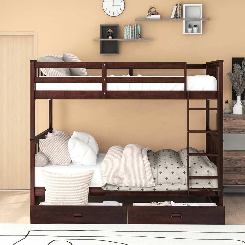 lit superposé multicolore avec des solutions de rangement avancées dans des échelles élégantes, Espresso