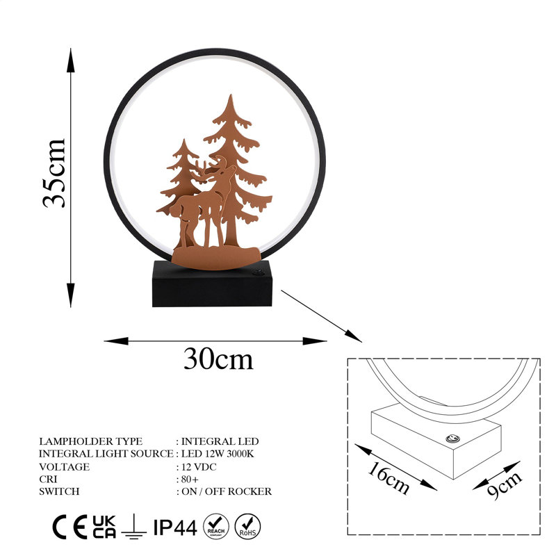 Lampe globe en métal Vanis, Cuivre noir