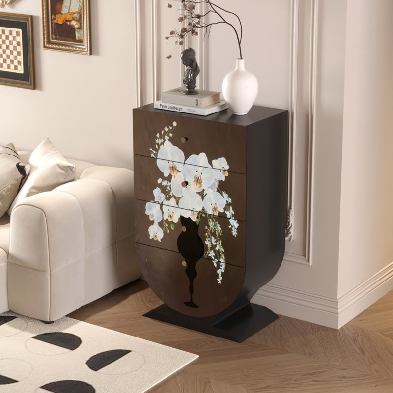 Commode d'appoint de rangement moderne à quatre tiroirs