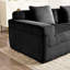 Canapé d'angle modulable 3 places en forme de U, modèle infonuagique sans ossature, avec assise profonde, en velours côtelé noir, sans assemblage, coussins décoratifs moelleux, position allongée relaxante.