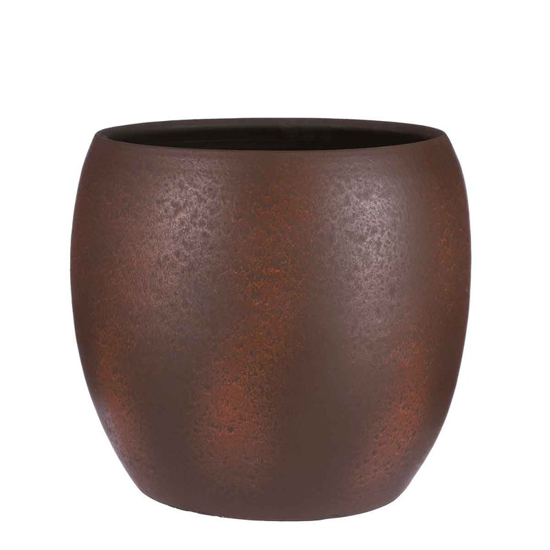 Outen Pot Round , 35cm H x 38cm W x 38cm D, Rust
