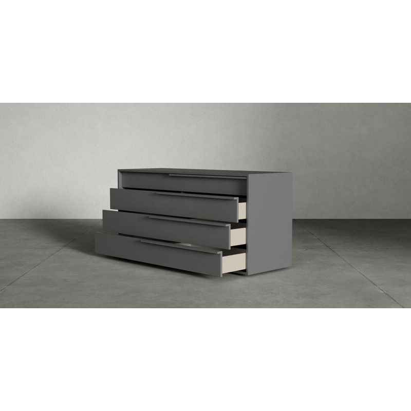 Jane 4 Drawer Dresser, Dark Gull Gray