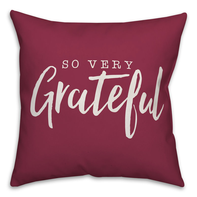  Coussin So So Grateful, 18 po x 18 po, Mauve, Housse de coussin seulement - sans coussin