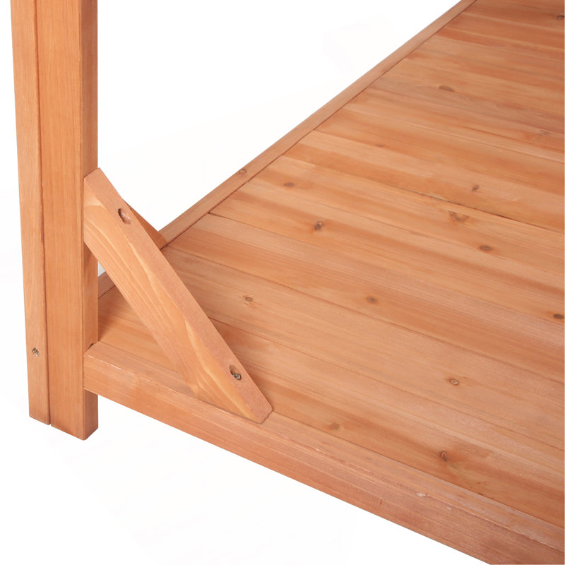 Grande table de rempotage en bois 65 po pour l'extérieur
