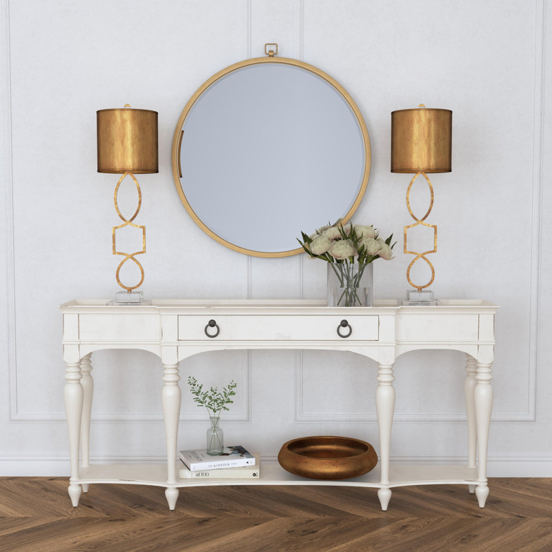 Kareem Metal Flat Wall Mirror, Gold