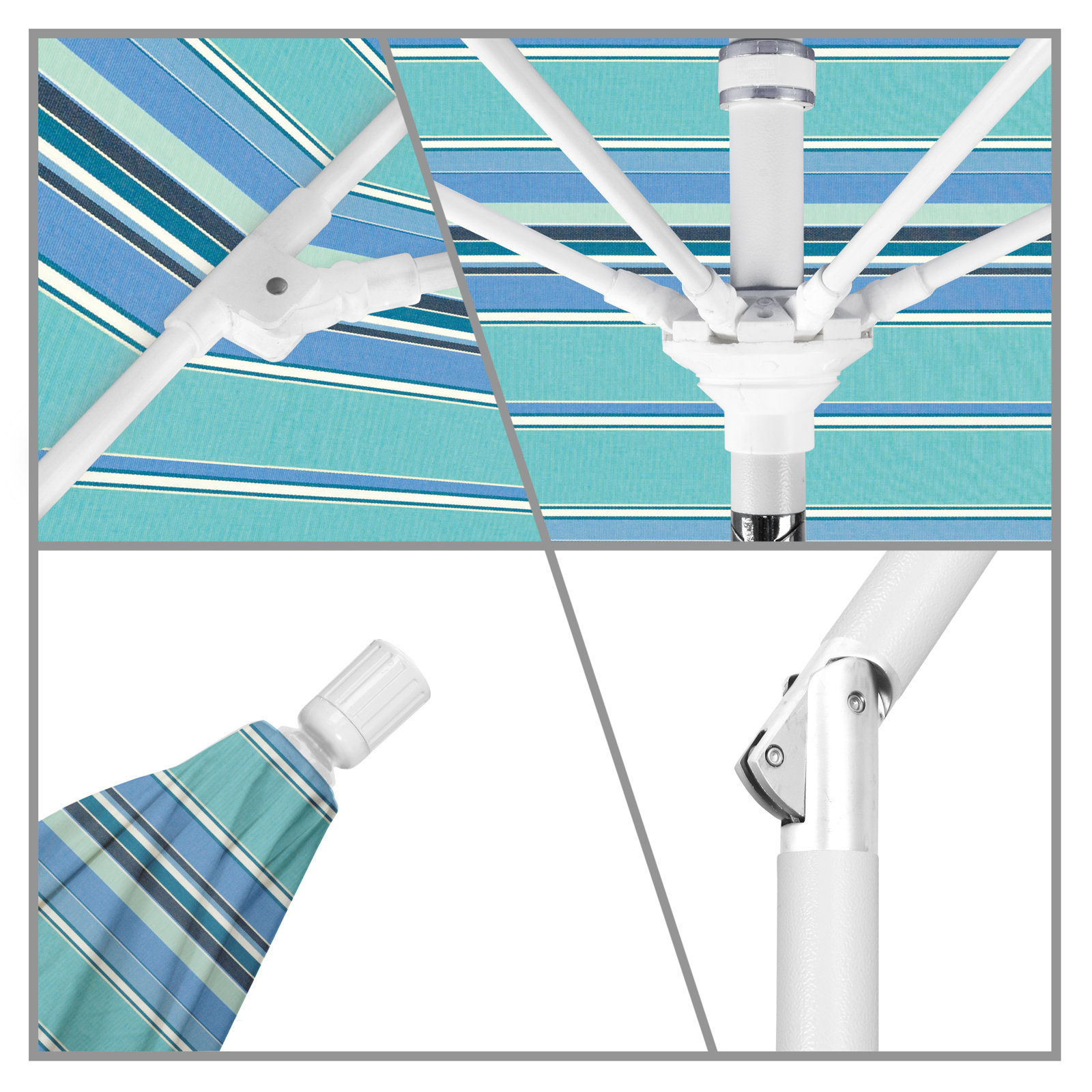 Brent 132'' Sunbrella® Outdoor Umbrella, Dolce Oasis Stripe Sunbrella®