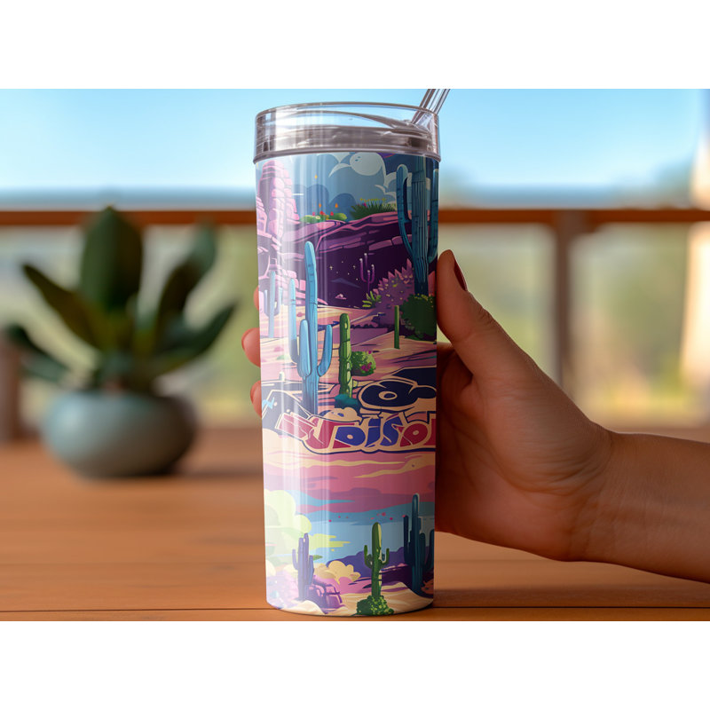 Choose Handmade Tumblers 591ml Vacuum Insulated Stainless Steel (18/8) Travel Tumbler with Straw