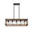 32" Walnut Industrial Farmhouse Rectangle Pendant Light, 5-Light Chandelier for Dining Room, Kitchen Island, Cafe Decor