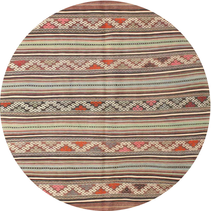 Tapis brun contemporain, Rond 5 pi