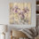 Iris mauve breloque en hiver I - iris, art mural sur bois de pin naturel