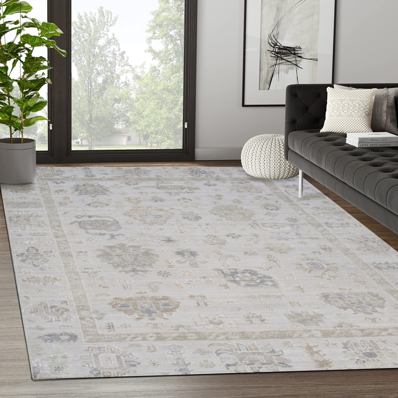 Tapis beige / crème Oushak, Rectangle 8 pi 2 po x 10 pi