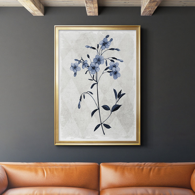" Harlequin Botanical III ", Gold, 42.5" H x 30.5" W x 1.25" D